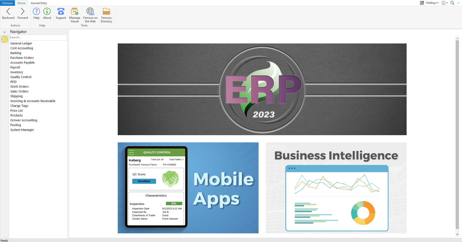 screenshot of Famous Software